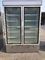 Double Glass Door Commercial Refrigerator , Drink Display Cooler With LED Light Box