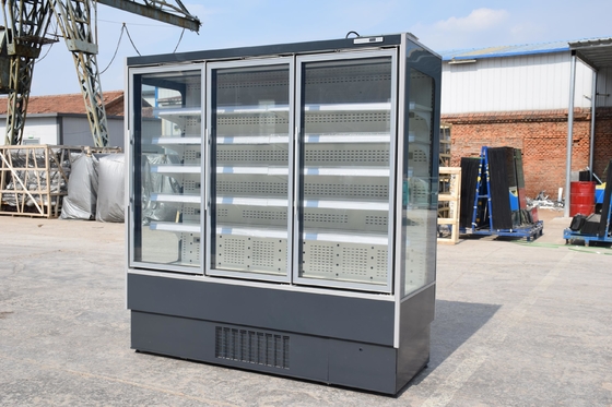 Шкаф R404a замораживателя двери коммерчески нержавеющей стали Multideck стеклянный