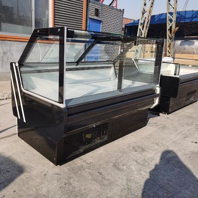 Передний прямой подниматься вверх по стеклянному гастроному двери 220L показывает хладоагент холодильника R290
