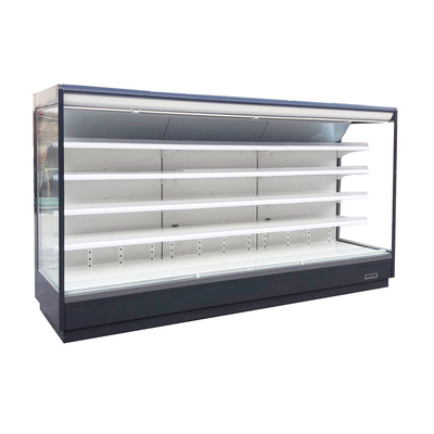 Коммерчески витрина Refrigerated супермаркетом с гениальными светами СИД для каждой полки & верхней частью для фруктов и овощей